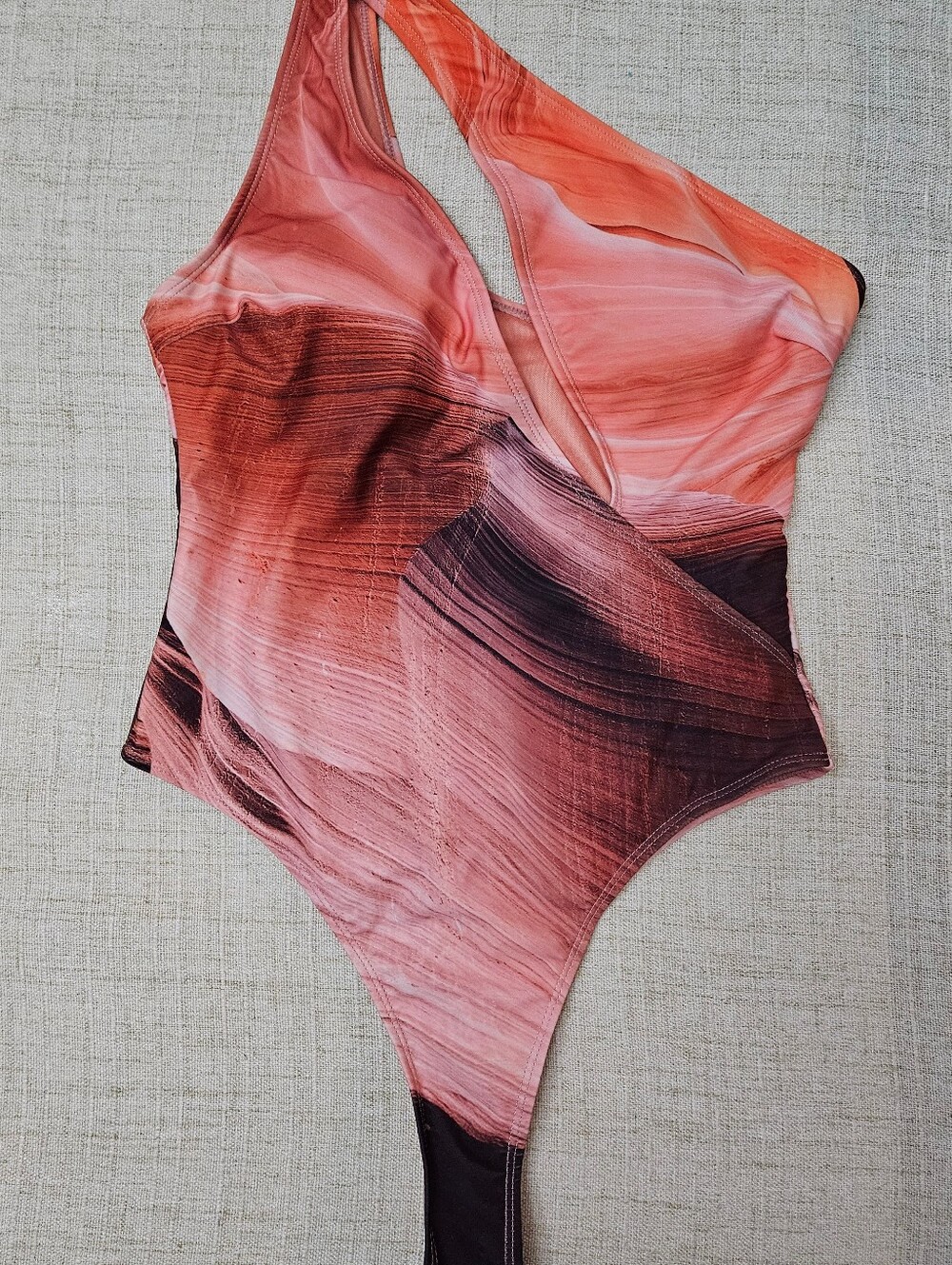 Women’s One-Piece Swimsuit in Sunset Pink - SHEIN